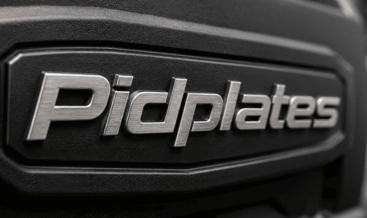 Industrial product with custom 3D emblem enhancing perceived quality and premium branding