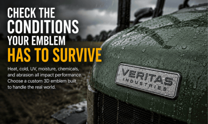 PidPlates custom 3D emblems designed for durability in demanding environments